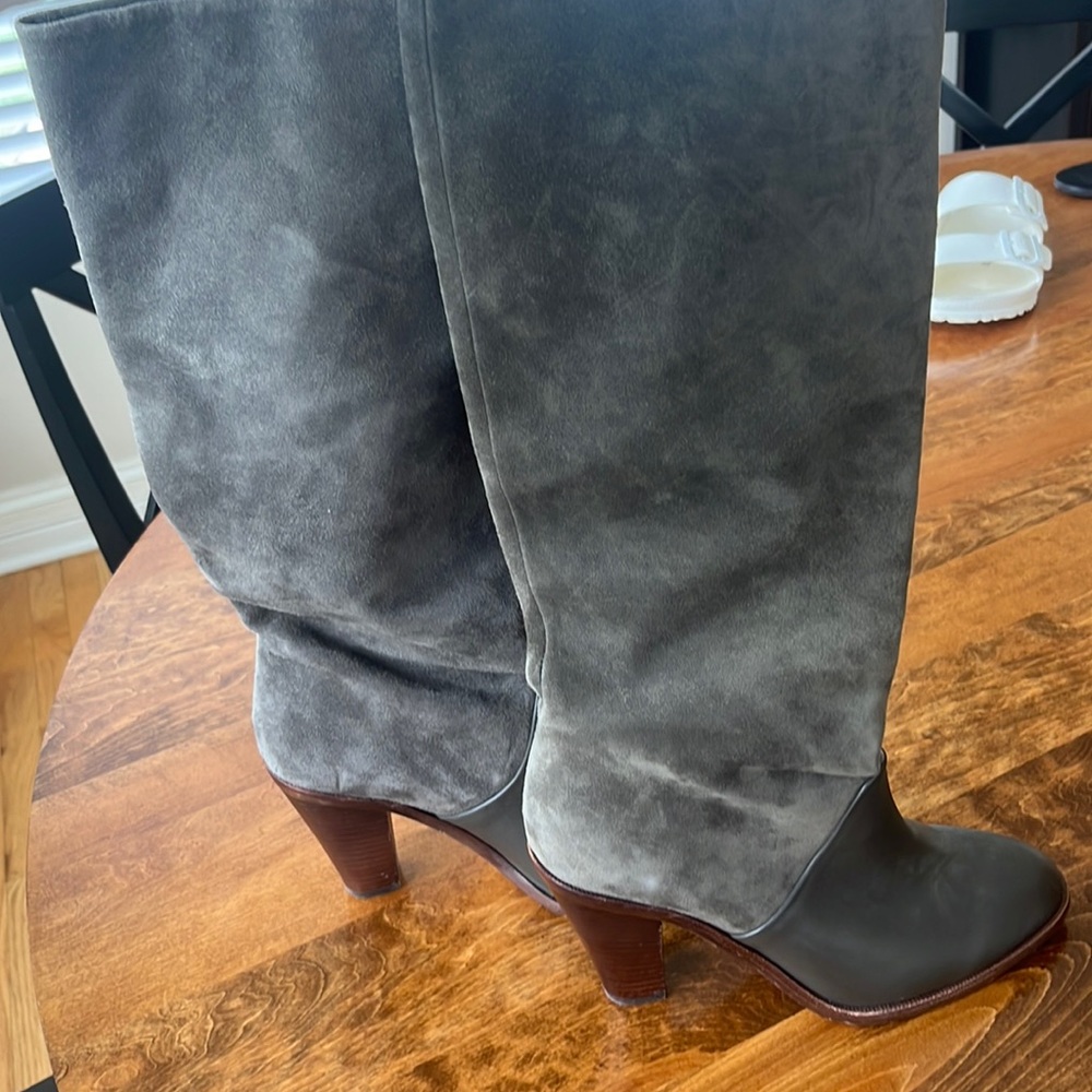 Barley Worn Suede and Leather Boots